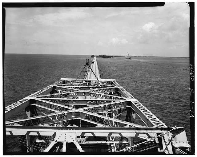 Photo:Seven Mile Bridge Marathon Florida Keys FL 1900s Steel Truss Bridge