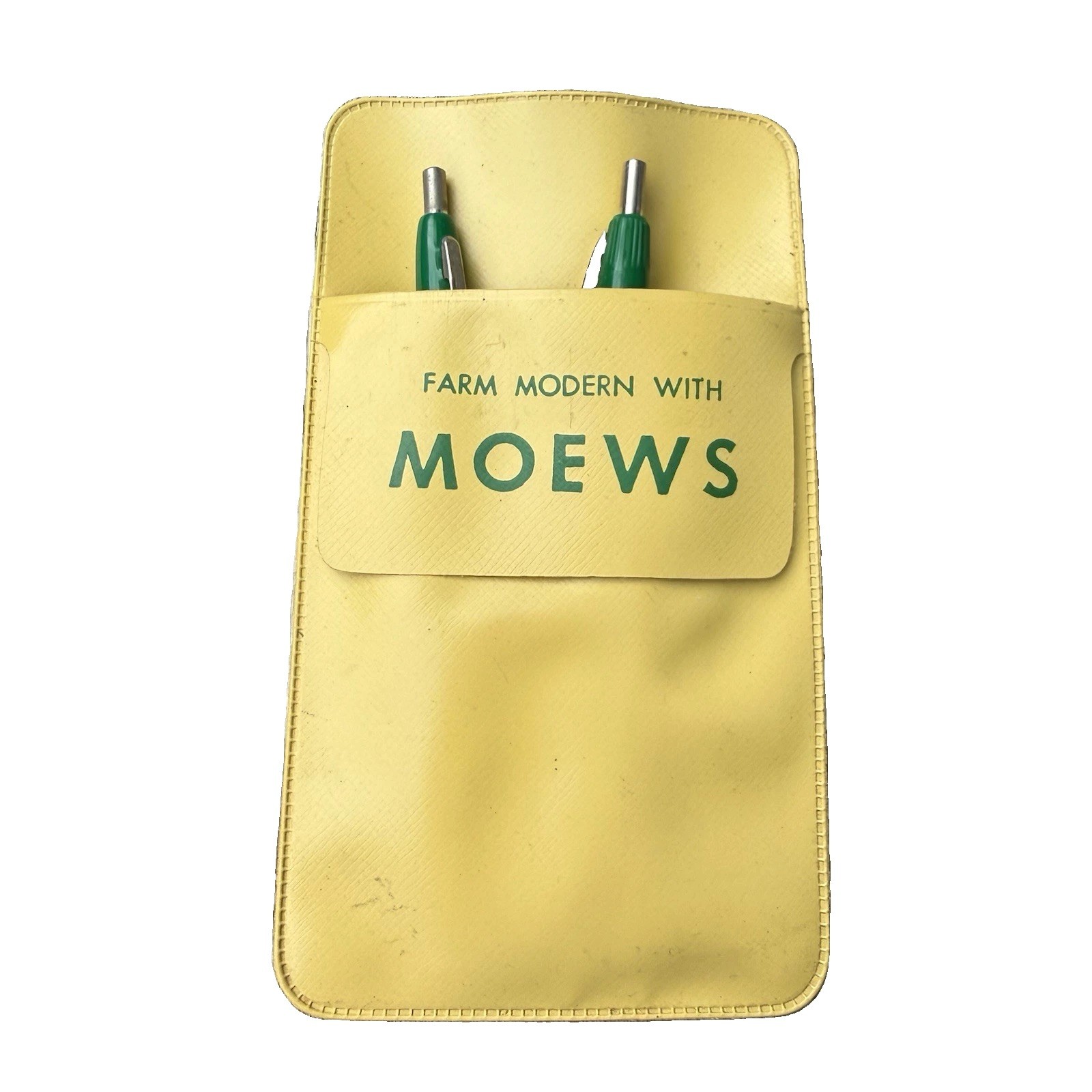Vintage MOEWS Farm Pocket Protector ReadyRiter Pen John Deere Advertising Set
