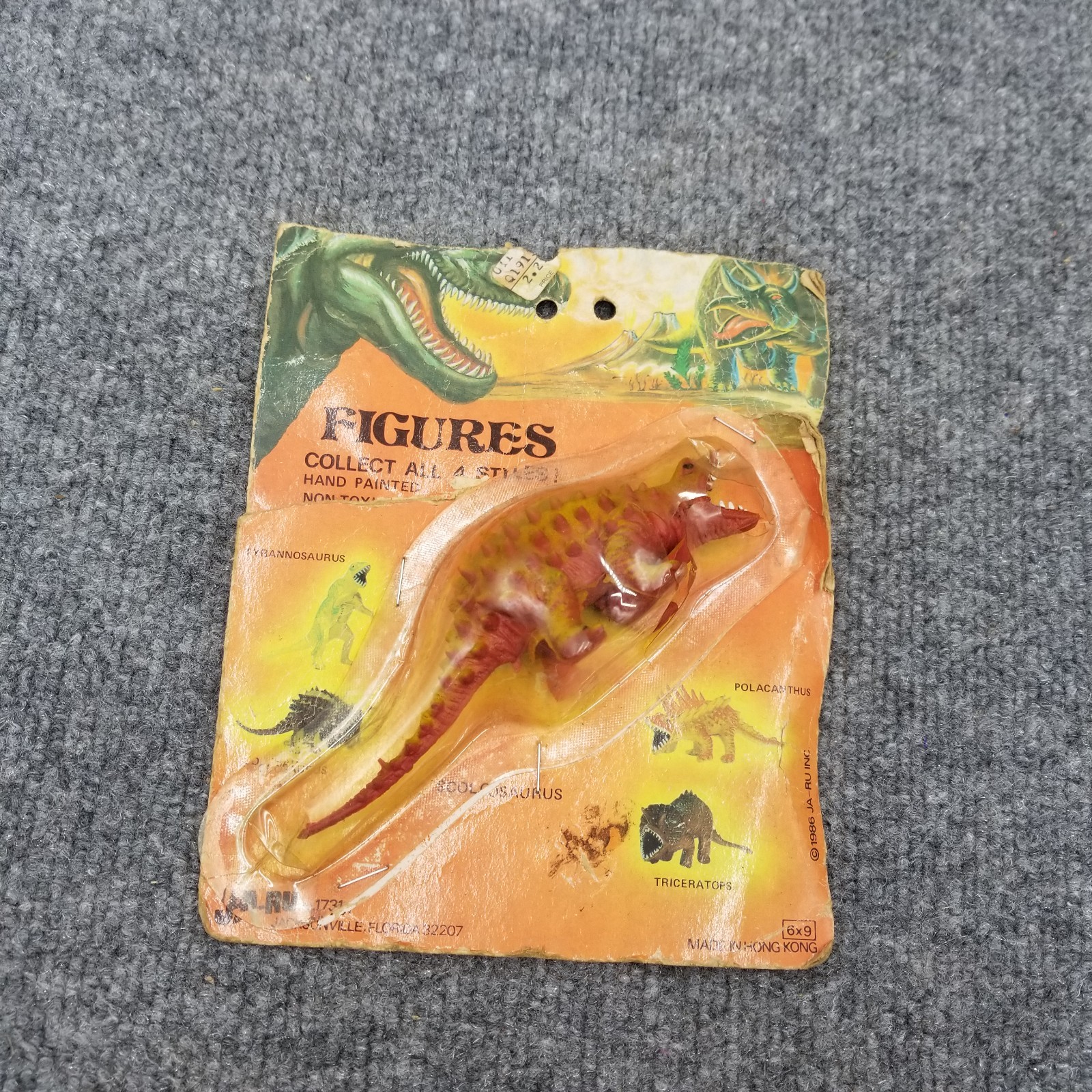 Vintage Ja Ru Dinosaur Figure Scolosaurus Hong Kong Dime Store 1986 80s Toy