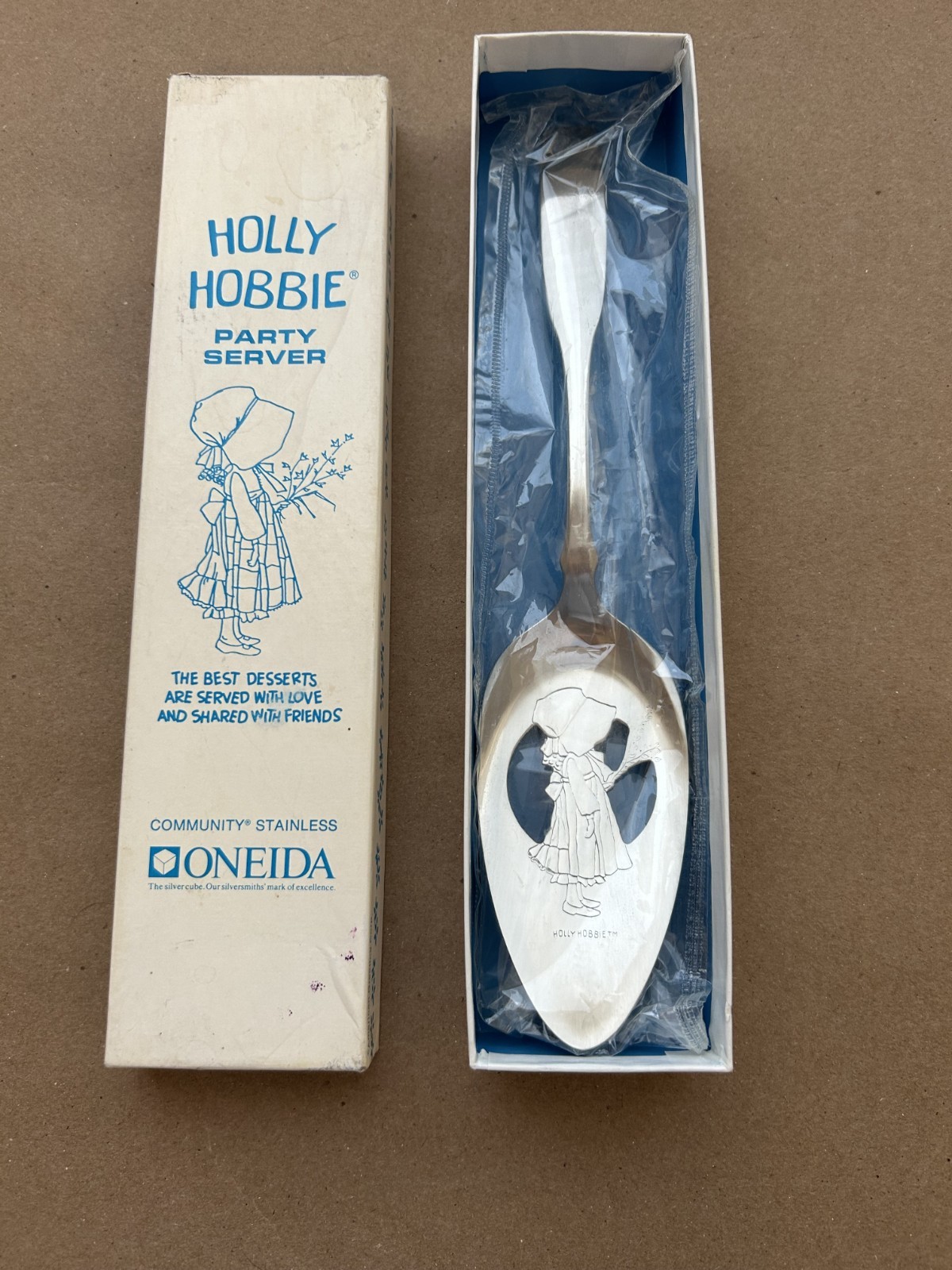 Holly Hobbie American Greetings Vintage Oneida Cake Server Stainless Pie Knife 