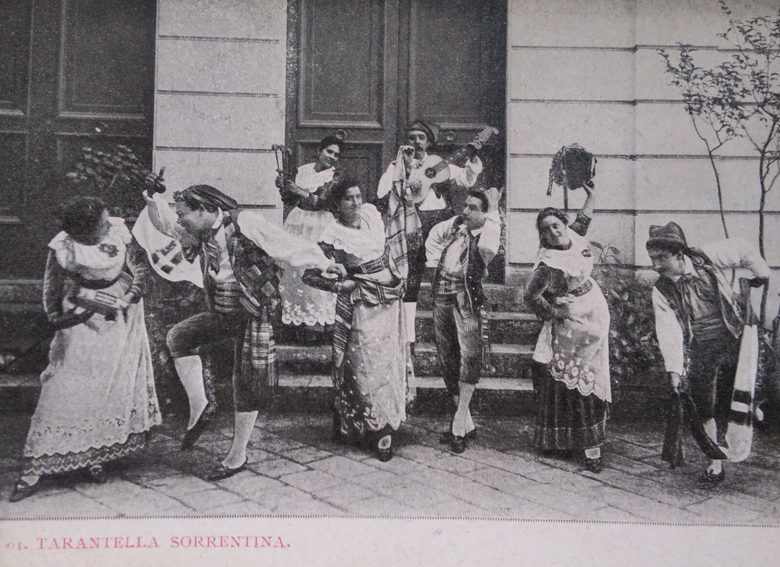 Sorrento Italy Postcard Early 1900s Rare Dance Tarantella Sorrentina Fashion 