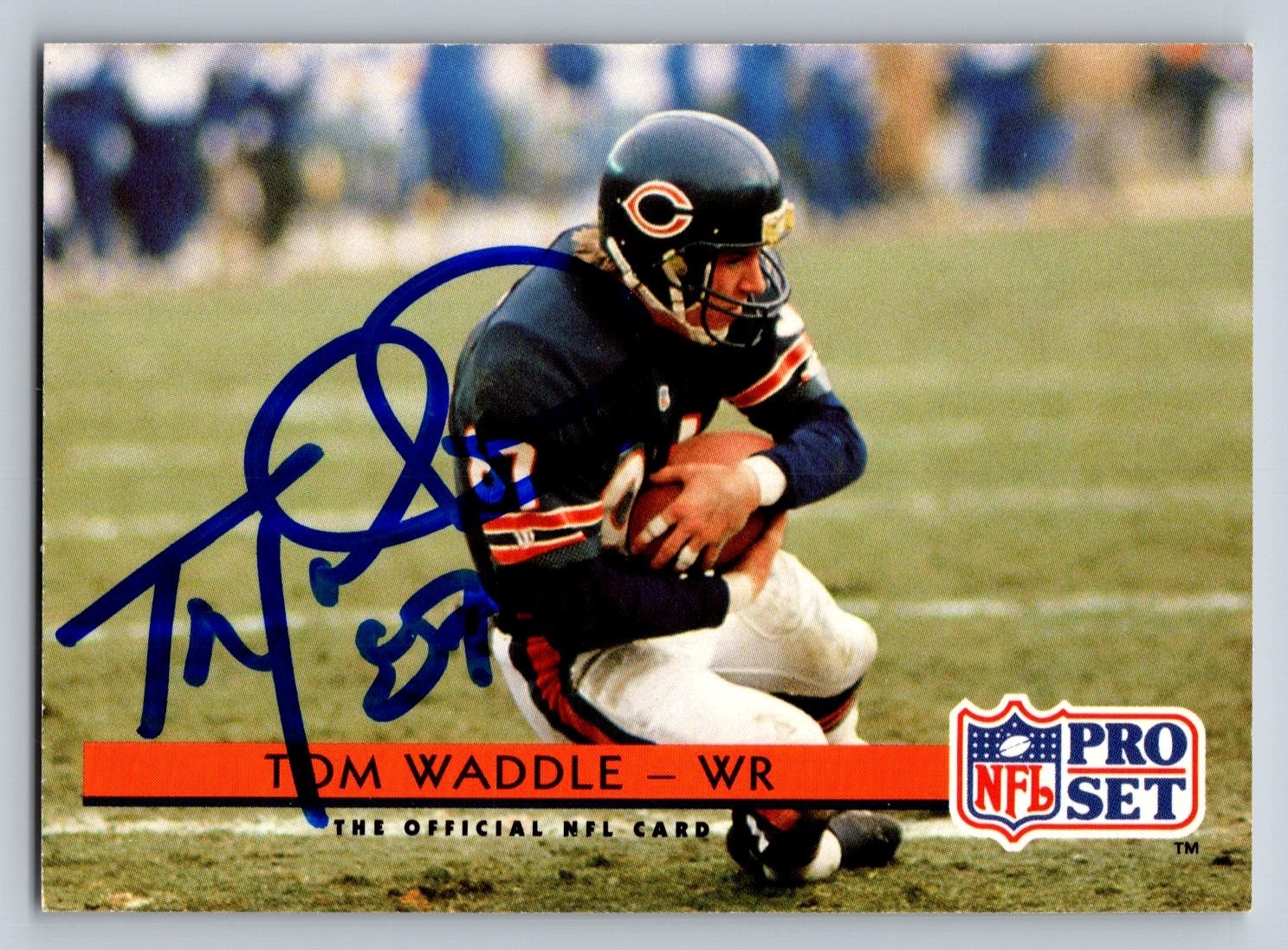 PRO SET 1992 Football Card Tom Waddle Autograph WR Chicago Bears #87