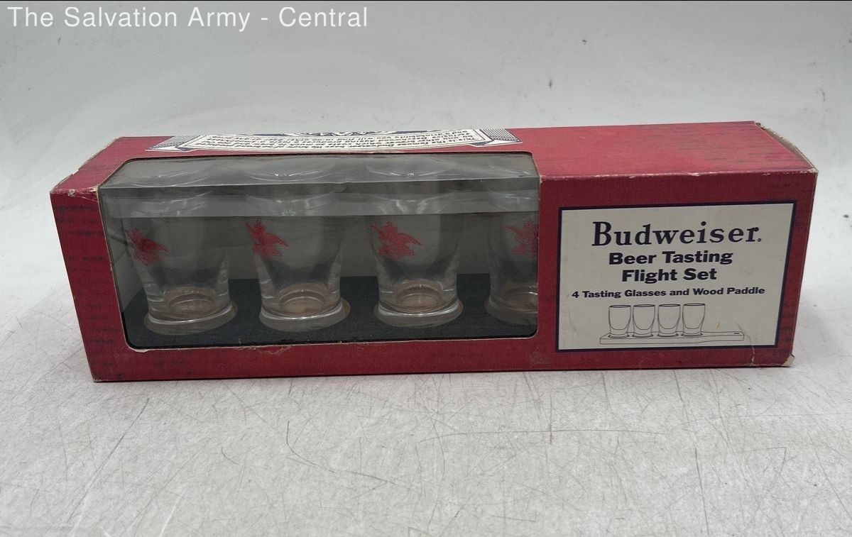 Clear Classic Glasses Barware Budweiser Beer Tasting Flight Set Of 4