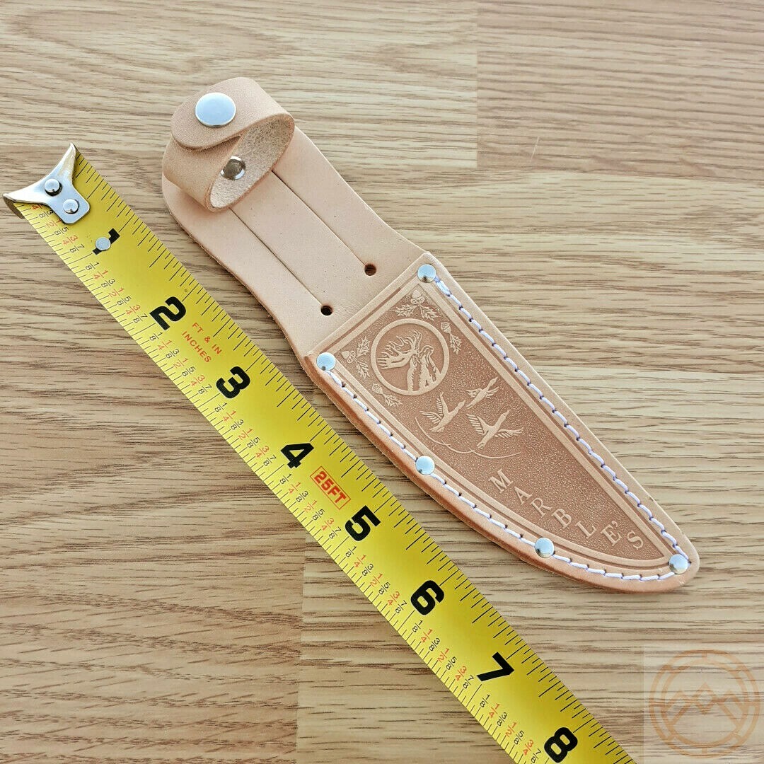 Marbles Sheath Moose Embossed Reproduction Of Classic Marbles Tan Leather 4.25\