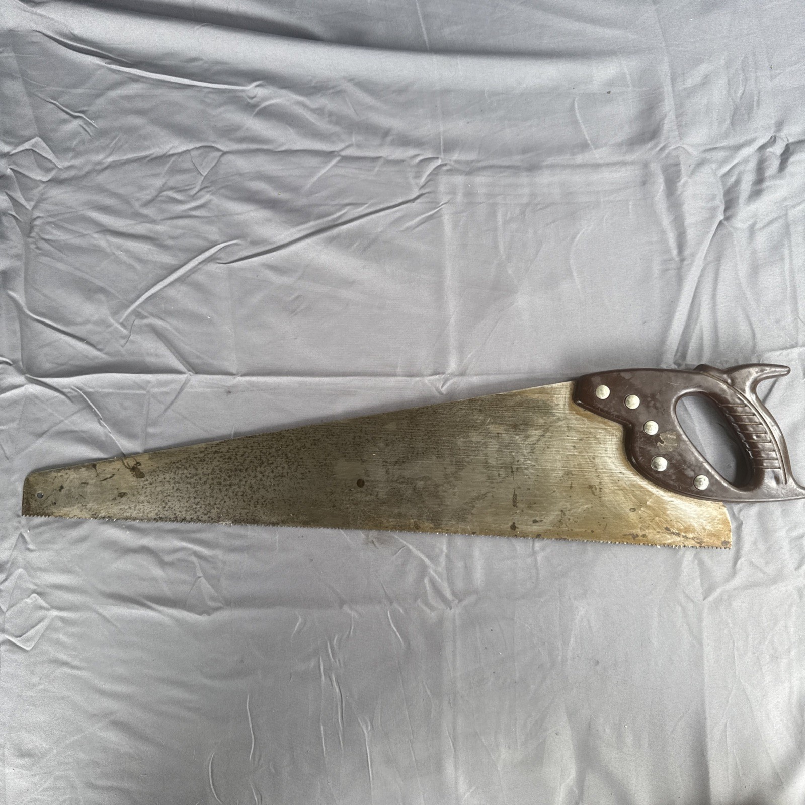 Vintage 60’s Craftsman 26” Crosscut Hand Saw Brown Plastic Handle 5 Fastener USA