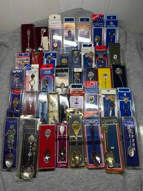 Lot of 40: United States Souvenir Spoons All Different w/ Boxes