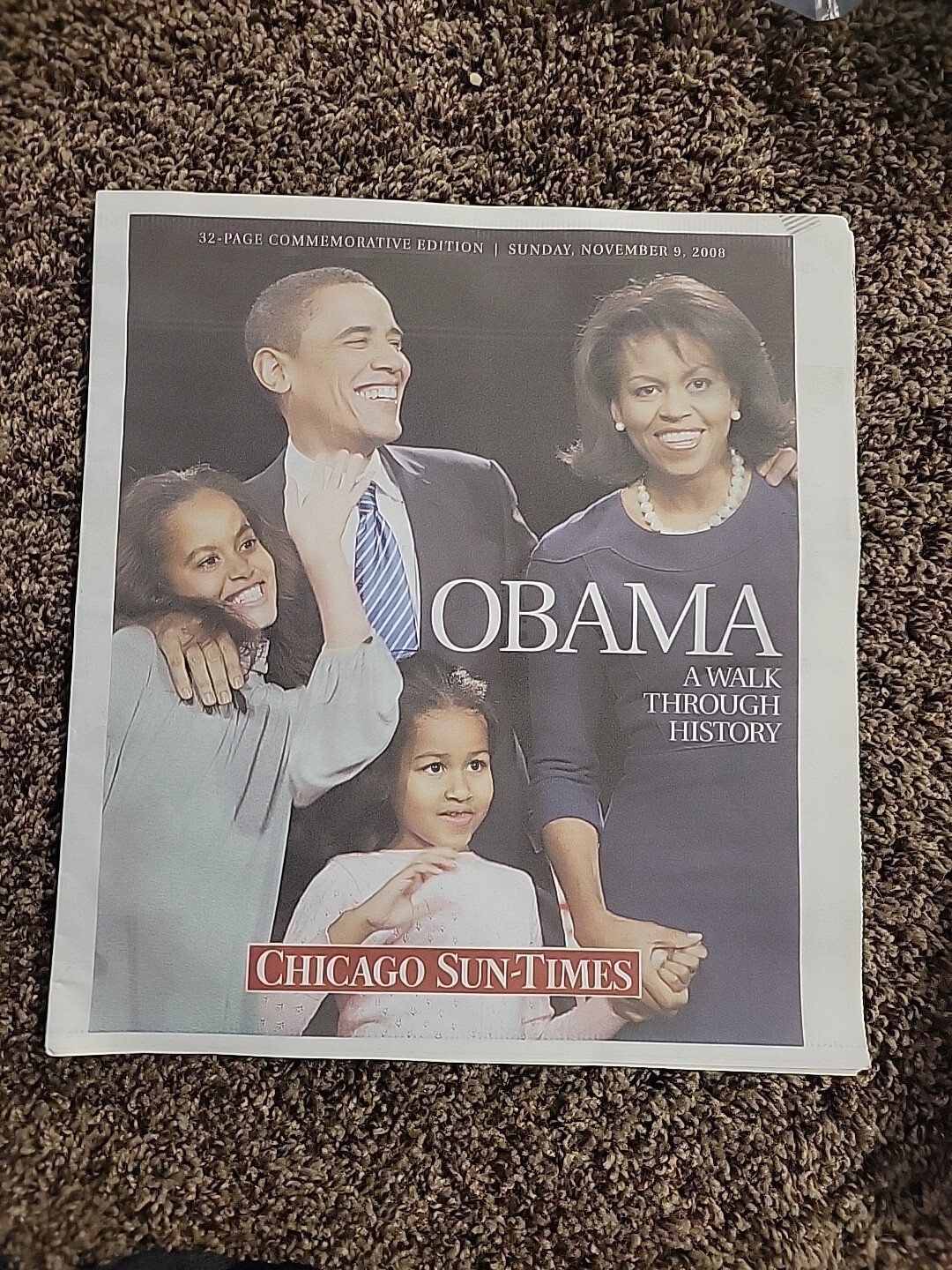 President Obama Chicago Sun-Times 32 Page Commemorative Edition 11/9/2008 