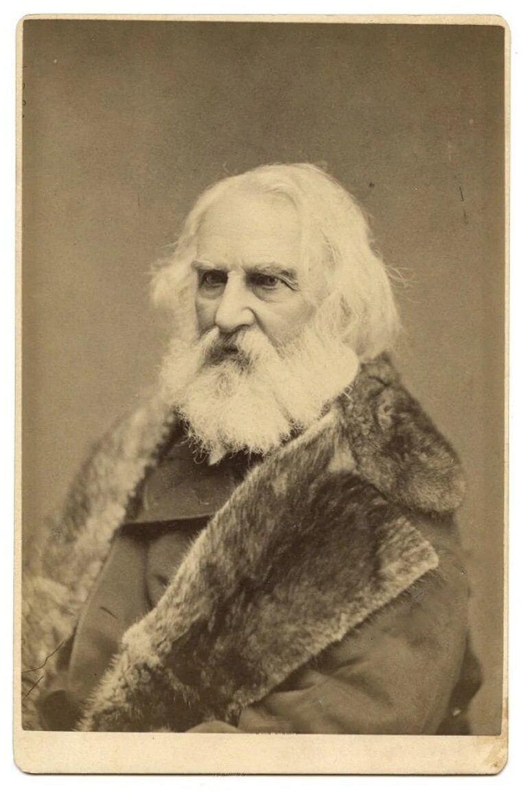 FINE Cabinet Card Photo of HENRY WADSWORTH LONGFELLOW Boston c1880 Famous