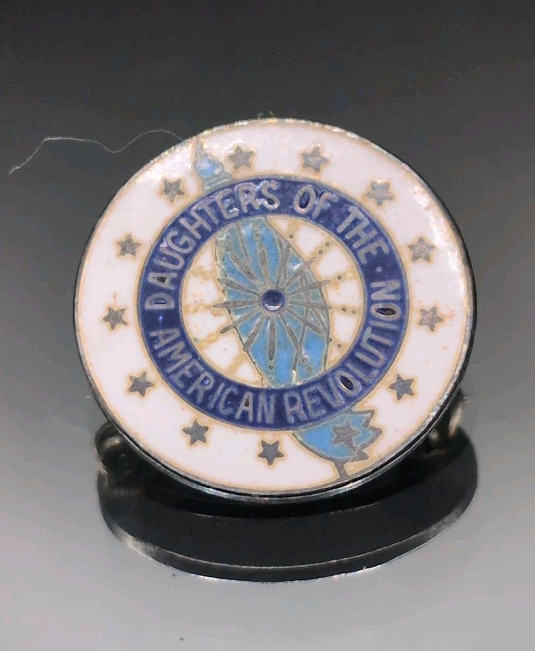 NUMBERED Sterling Silver & Enamel MEMBER PIN Daughters American Revolution DAR