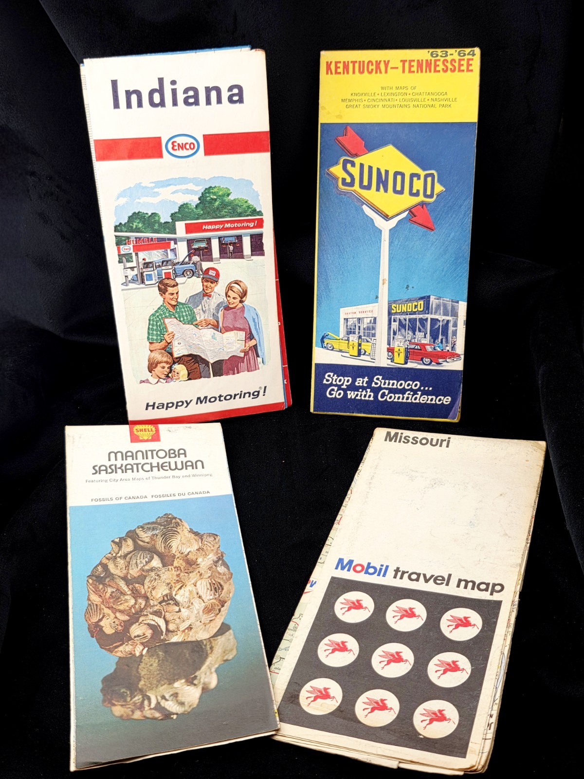 Vintage Travel Maps Mobil Oil 1960s 1970s Lot of 6 Interstate Maps