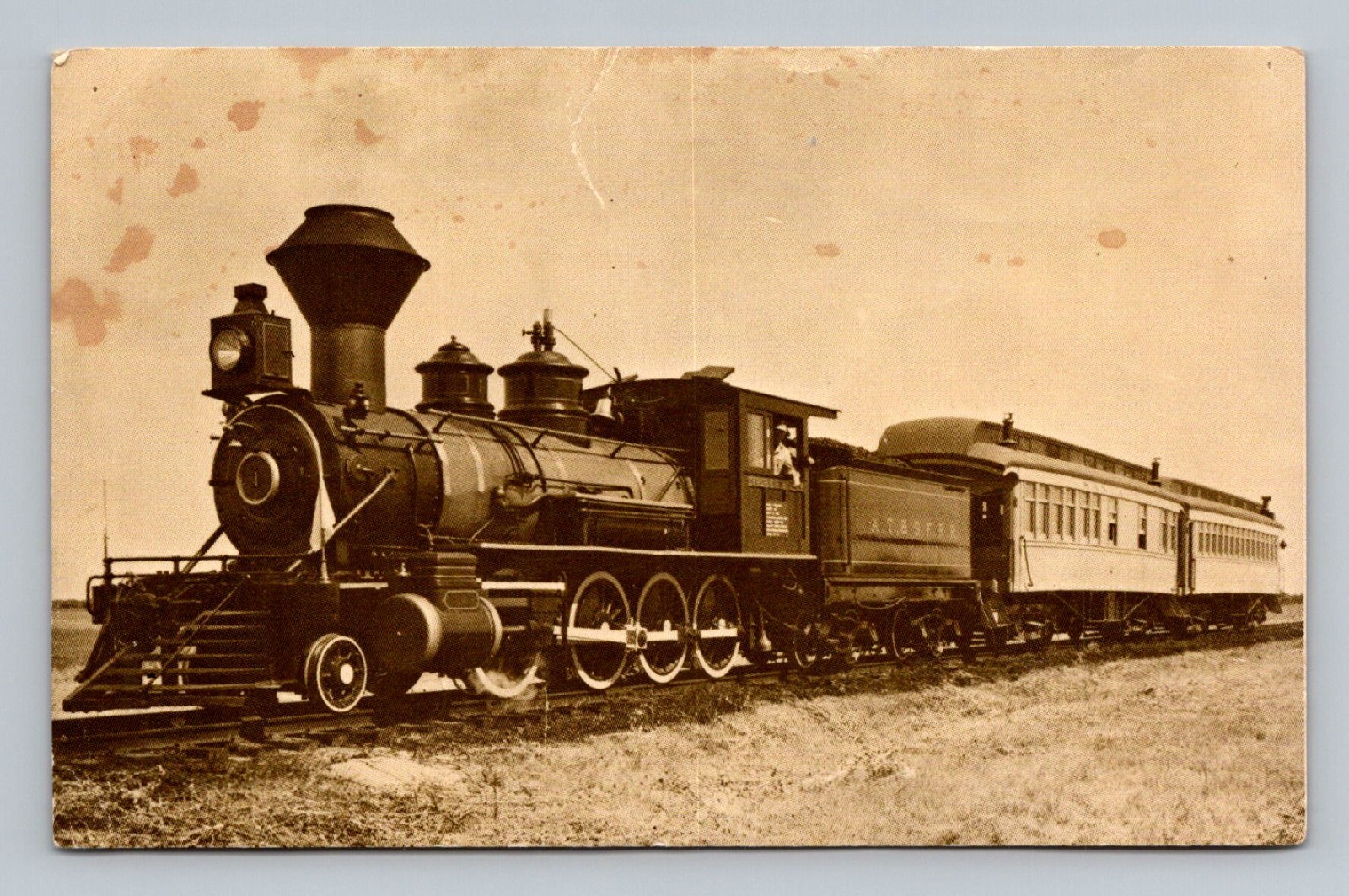 Postcard KS Kansas Cyrus K. Holiday Locomotive Train vintage Railroad RR