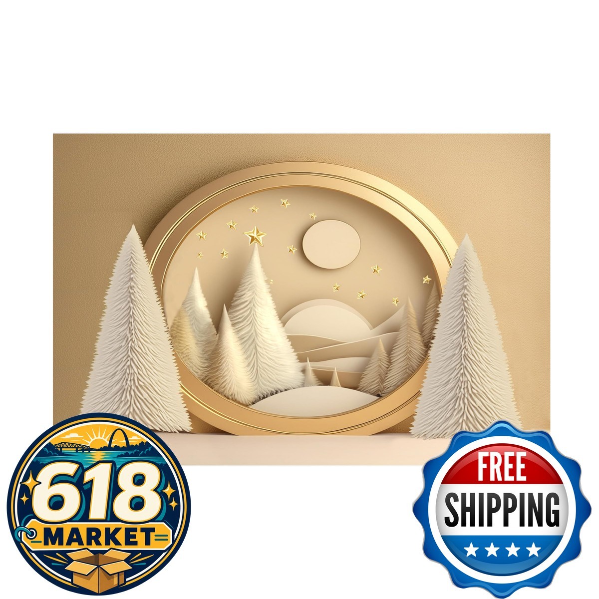 Trademark Fine Art Tanya Mavric Golden Christmas D2 Canvas Wall Art Trademark Fine Art Tanya Mavric Golden Christmas D2 Canvas Wall Art