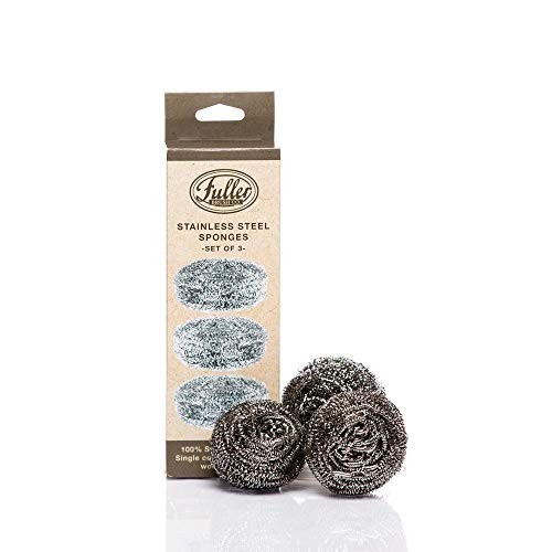 Stainless Steel Scrubbing Sponges – 1-Pack (1 Set of 3 = 3 Pieces) – Heavy