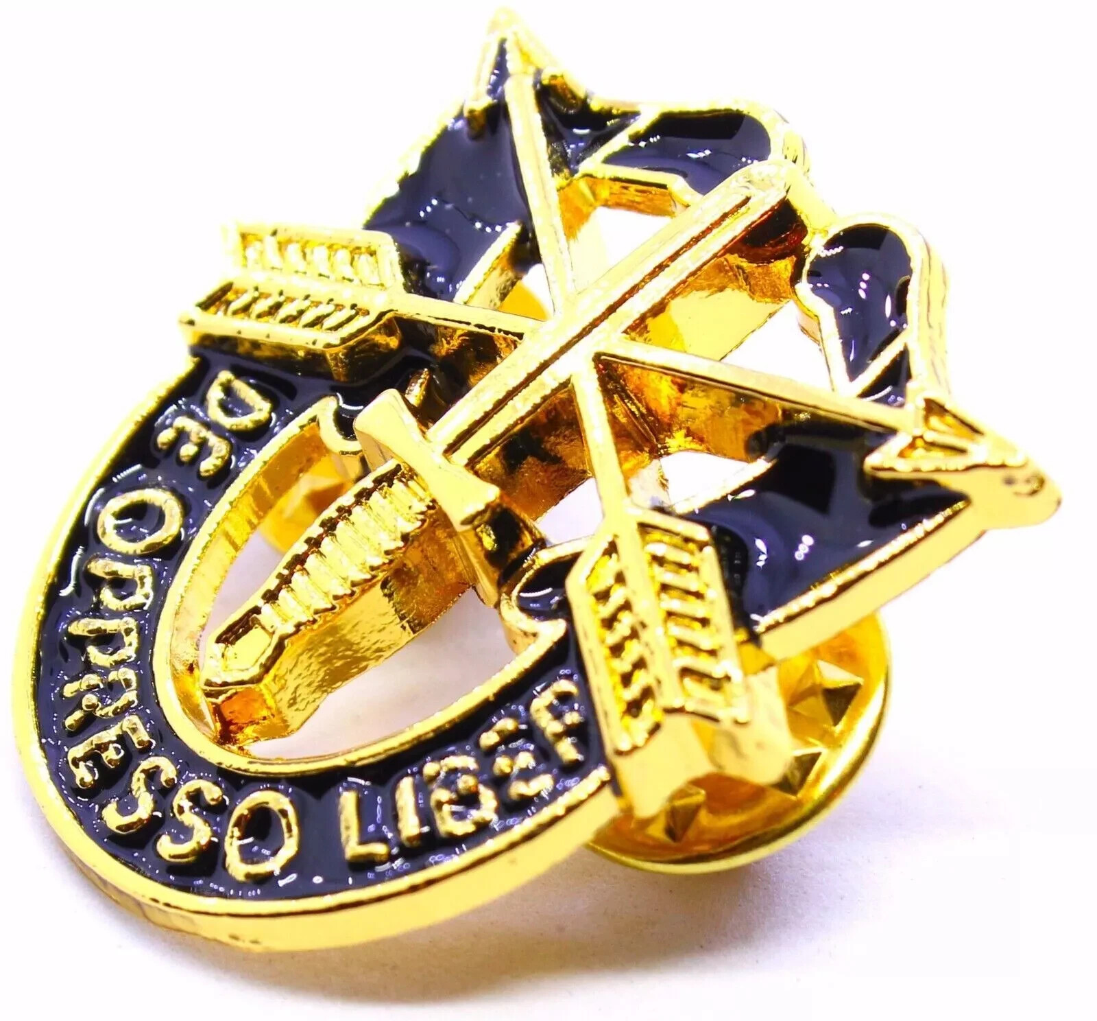 US Special Forces GOLD PLATED De OPPRESSO Military Veteran Hat Badge Lapel Pin