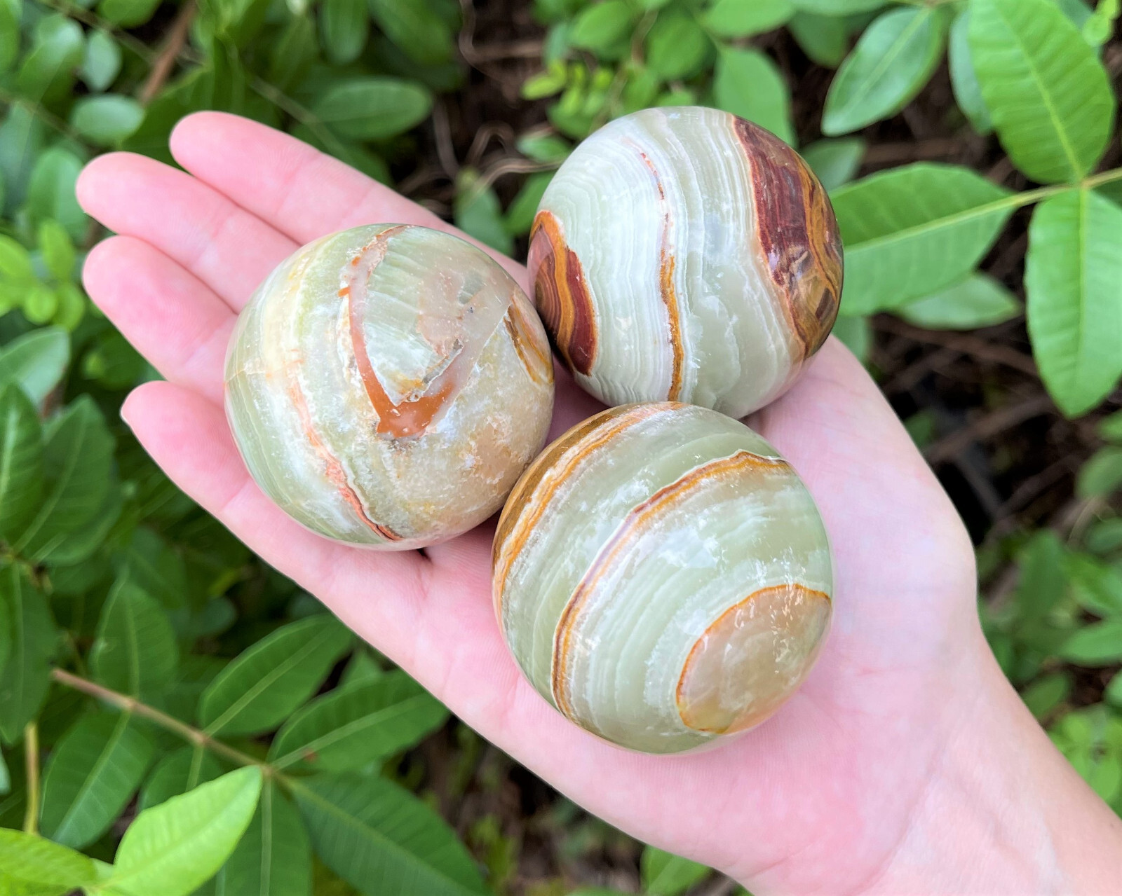Green Onyx Crystal Spheres - Choose 2\