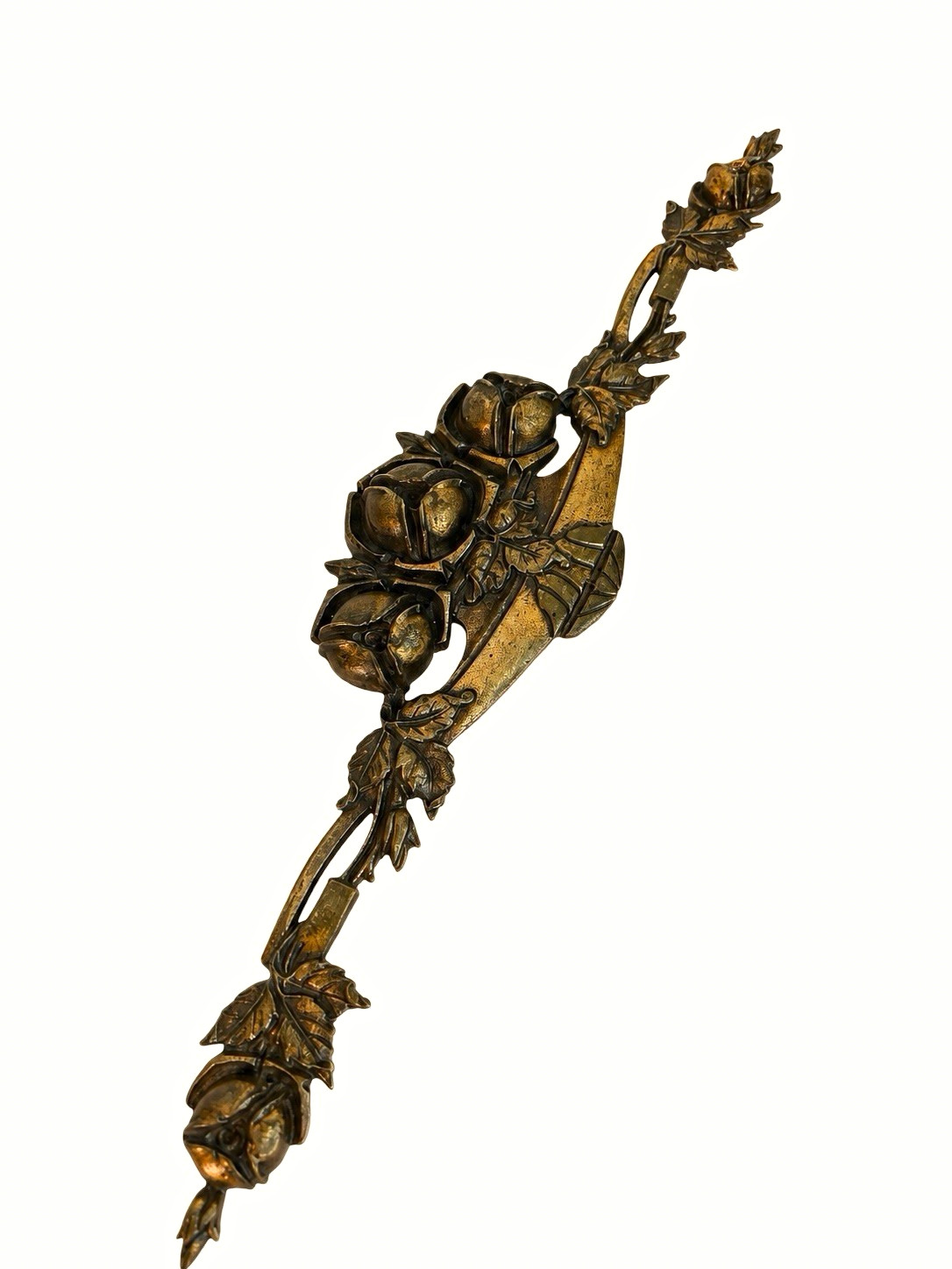 Vintage Art Nouveau Cast Bronze Brass Furniture Appliqué 15”