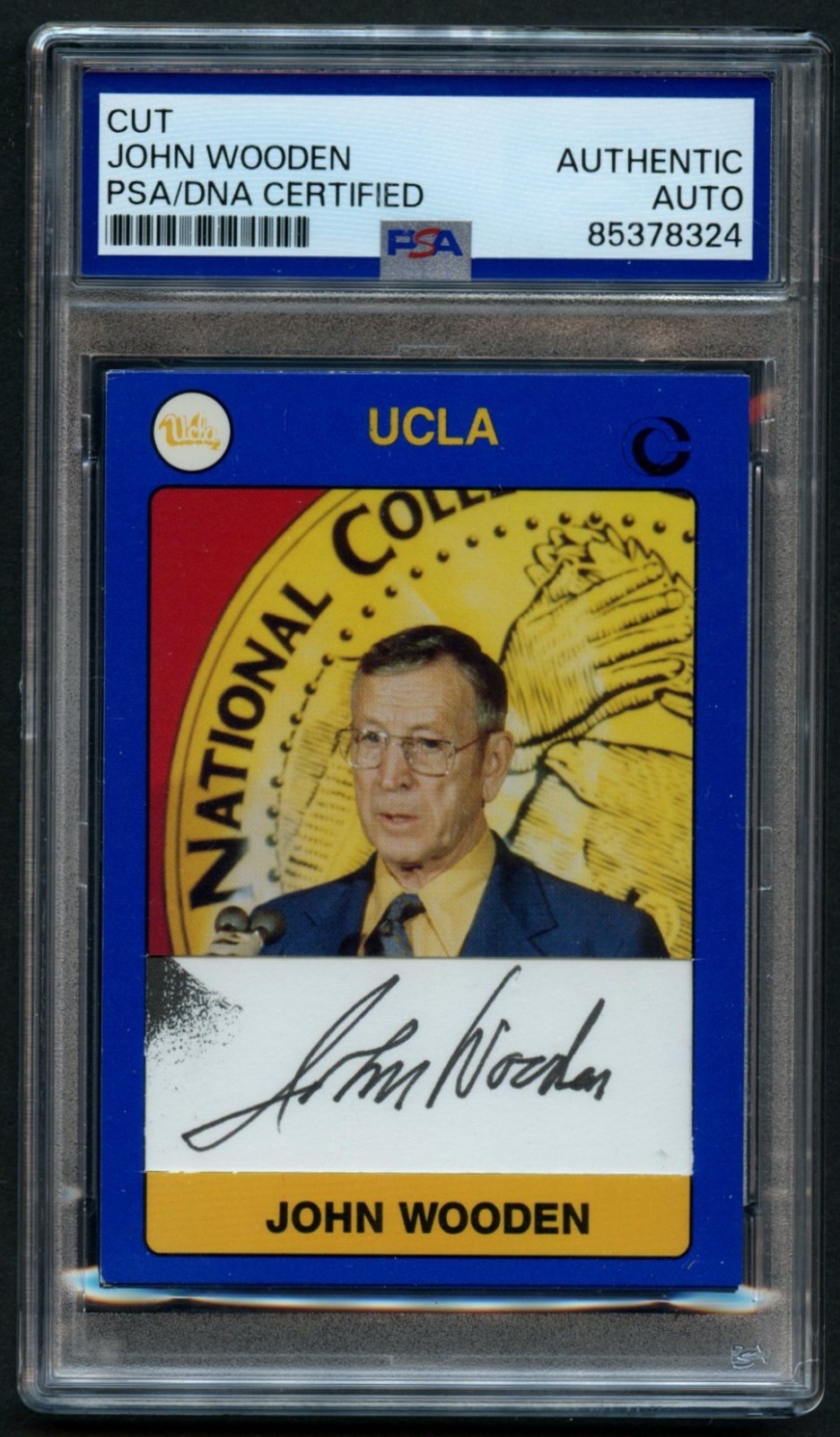 John Wooden d2010 signed autograph Custom Cut Card UCLA Basketball Coach PSA John Wooden d2010 signed autograph Custom Cut Card UCLA Basketball Coach PSA