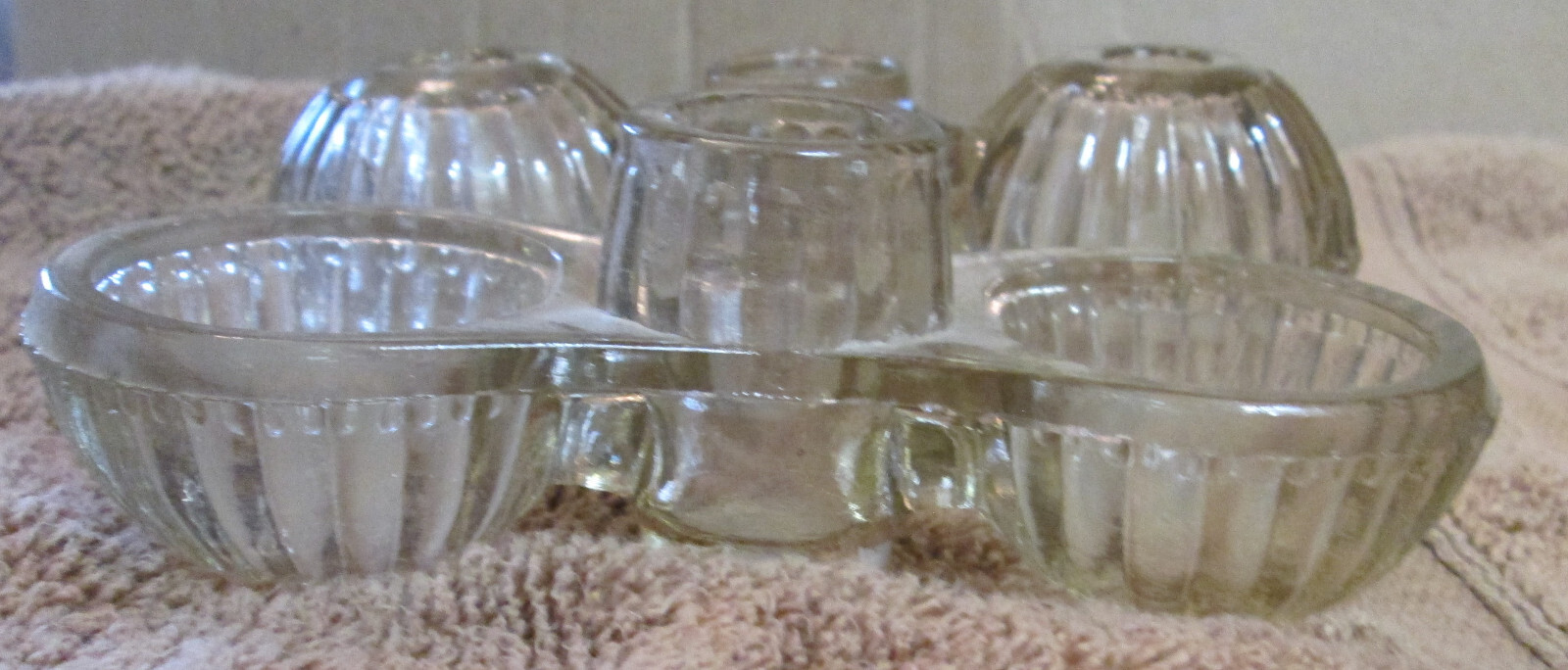 Vintage Clear Glass Double Salt Cellar With Toothpick Holder Ribbed Edges Vintage Clear Glass Double Salt Cellar With Toothpick Holder Ribbed Edges