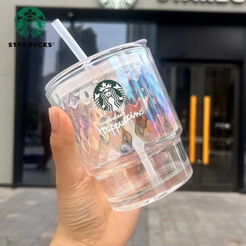 Starbucks 13oz Sparkling Glass Straw Cup - Portable Tumbler for Coffee Drinks