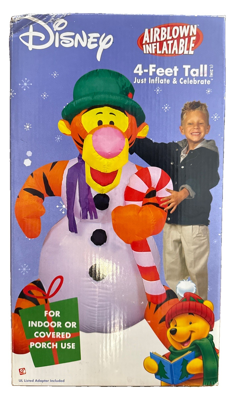 Vtg Gemmy 2004 Disney Tigger Winnie  Christmas Airblown 4 Feet Inflatable NOS