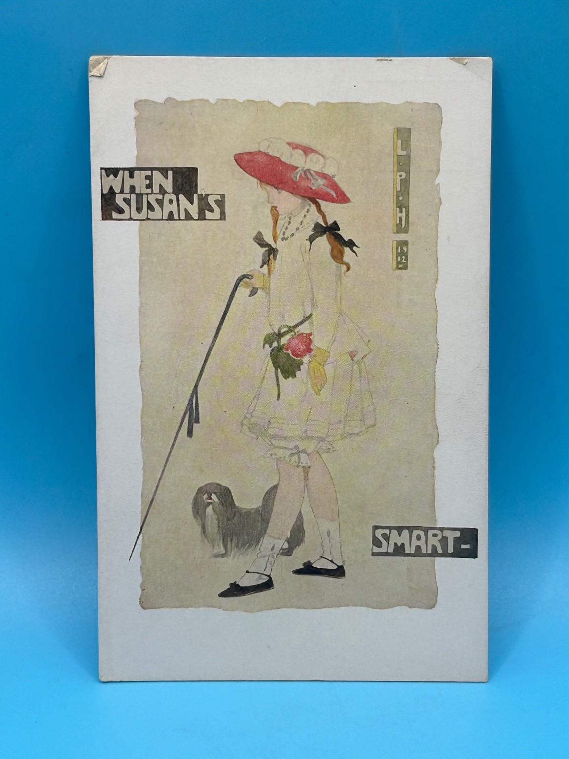 1912 Lilian Price Hacker Liberty Co Postcard When Susans Smart Girl Dog Nouveau 1912 Lilian Price Hacker Liberty Co Postcard When Susans Smart Girl Dog Nouveau