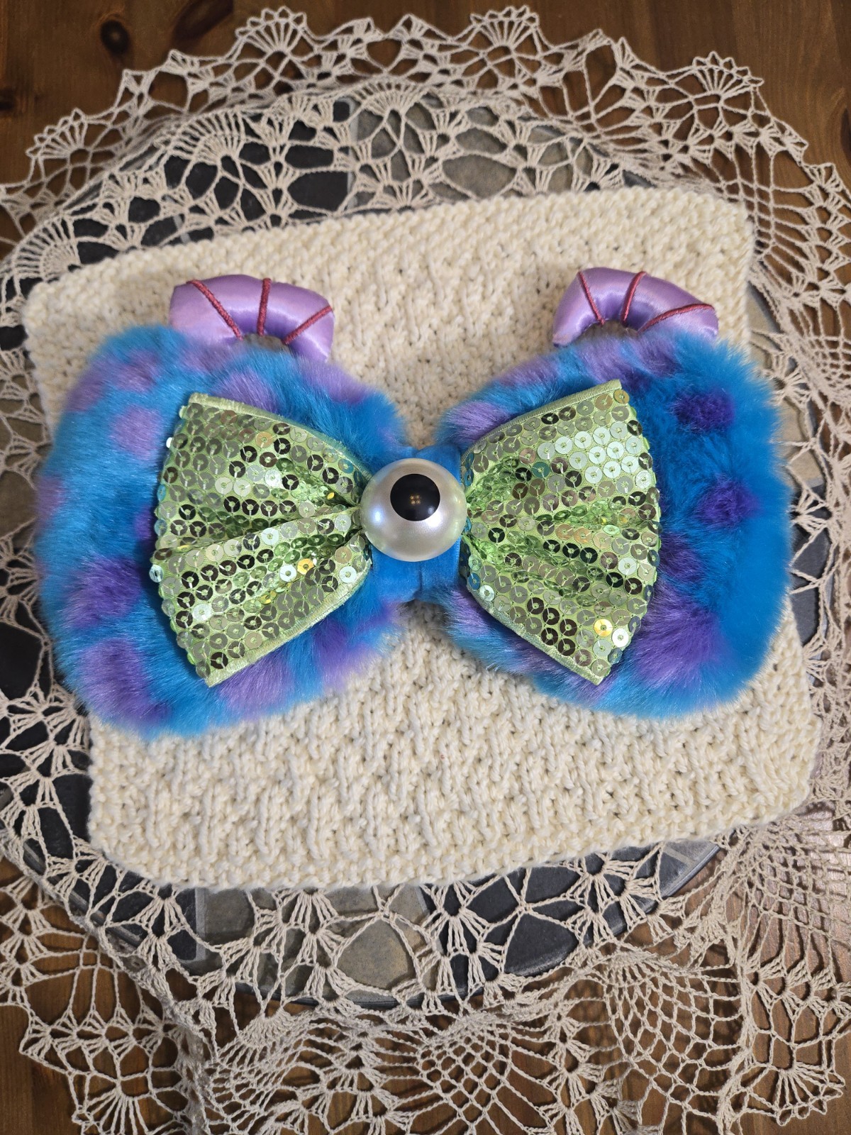 Disney Parks Minnie Swap Your Bow Monsters Inc Mike Sully Mickey Ears Bow NWT