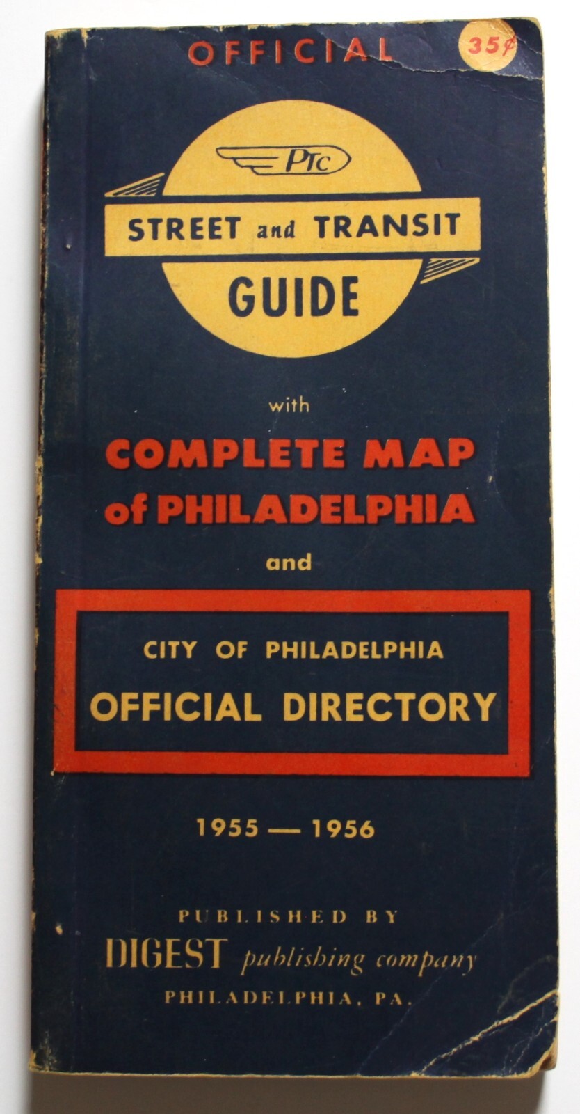 Official Street Transit Guide Complete Map Philadelphia Directory 1955-56 Map