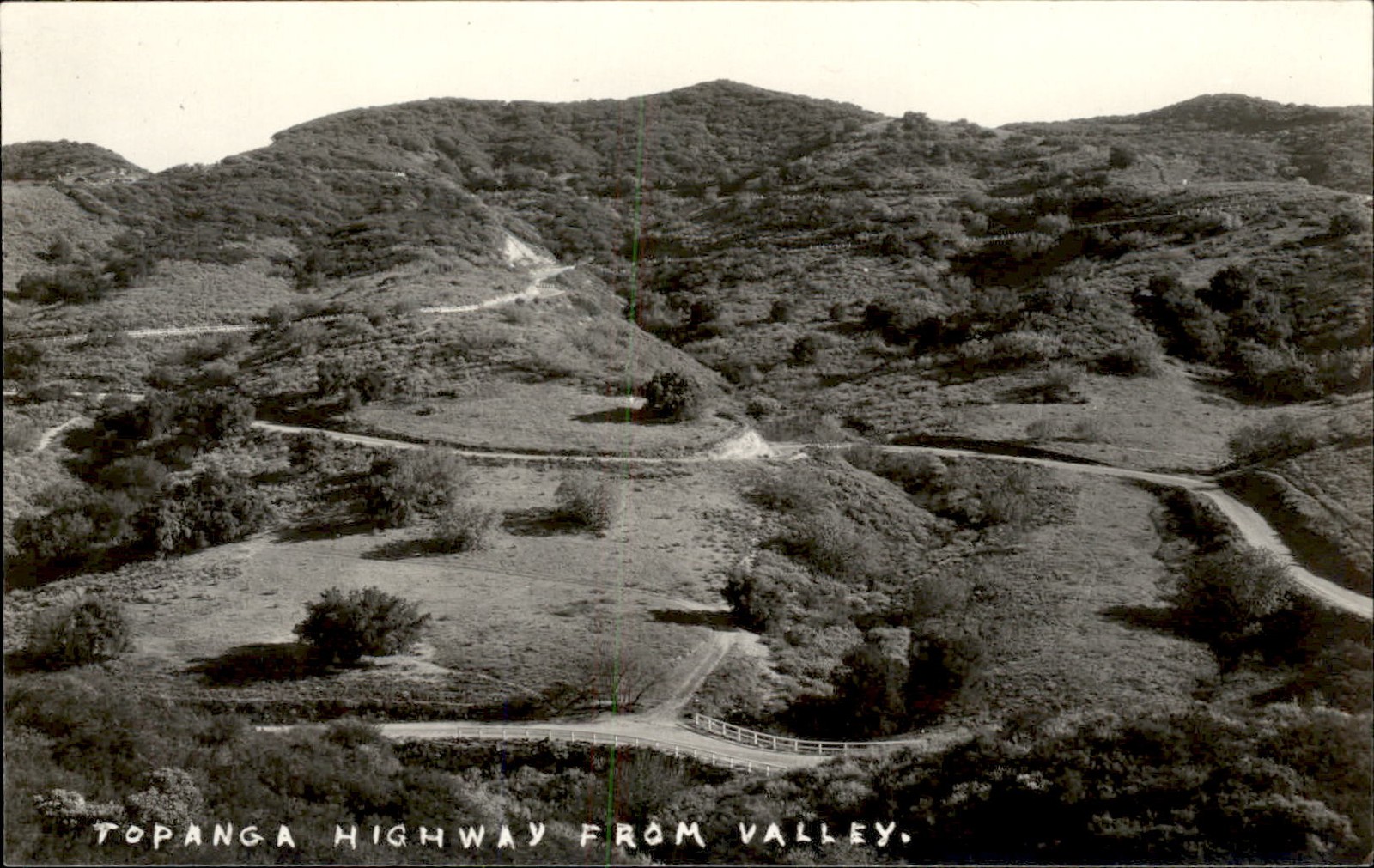 Topanga Highway From Valley c1930s-40s Real Photo Vintage Postcard bhn