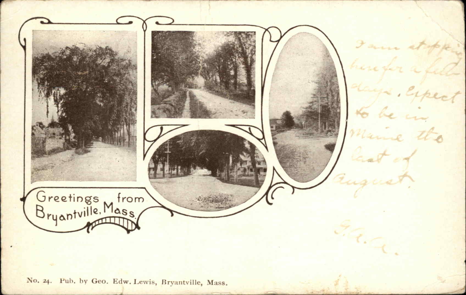 Bryantville Massachusetts MA Greetings Multi-View c1910 Vintage Postcard