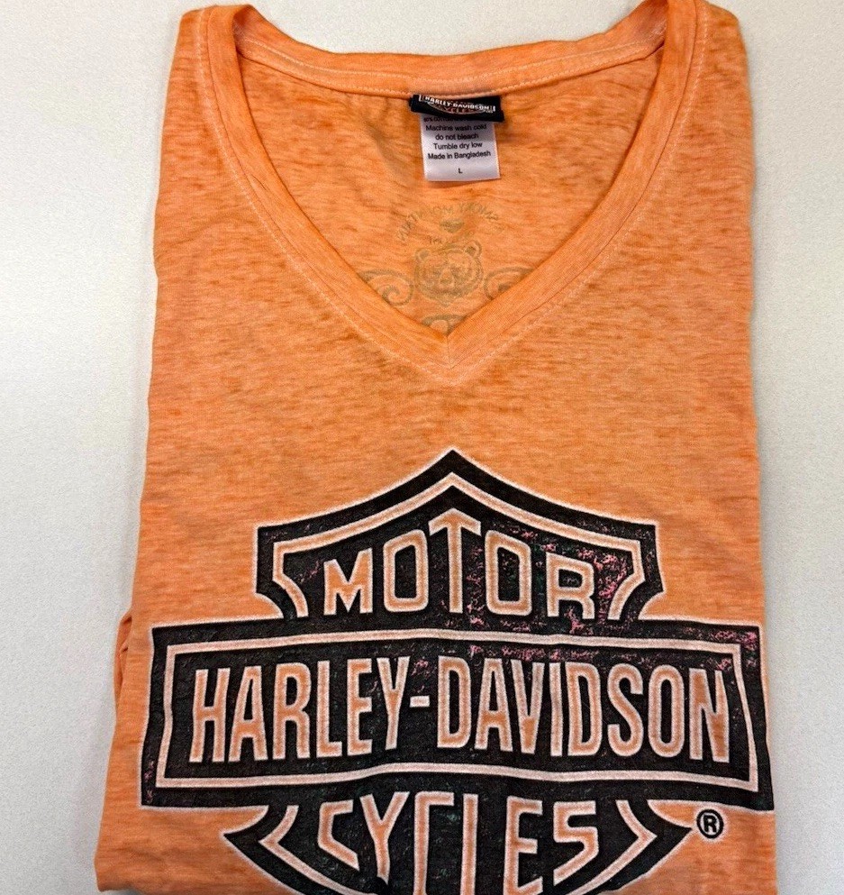 Harley-Davidson Hillbilly Gatlinburg Tennessee Orange Motorcycles Logo T-Shirt
