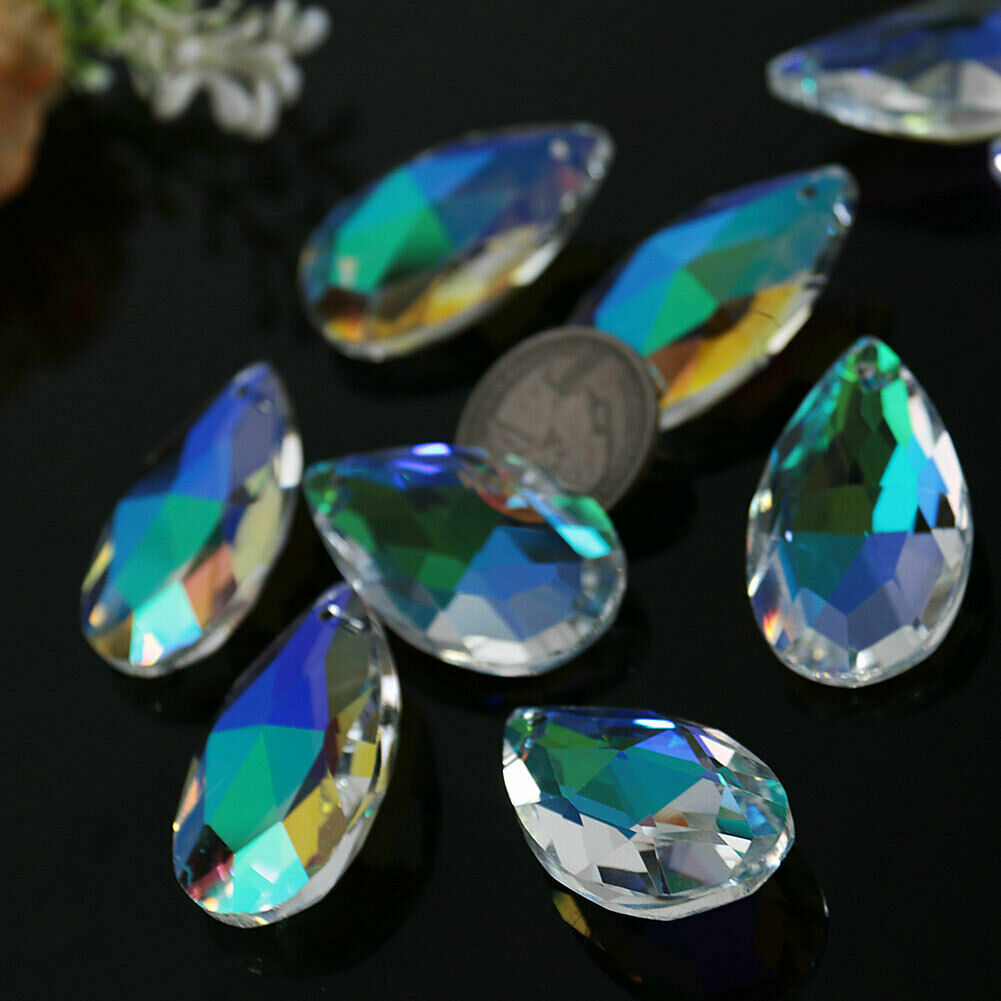 10x AB Christmas Crystal Lamp Prism Rainbow Glass Chandelier Suncatcher Pendants