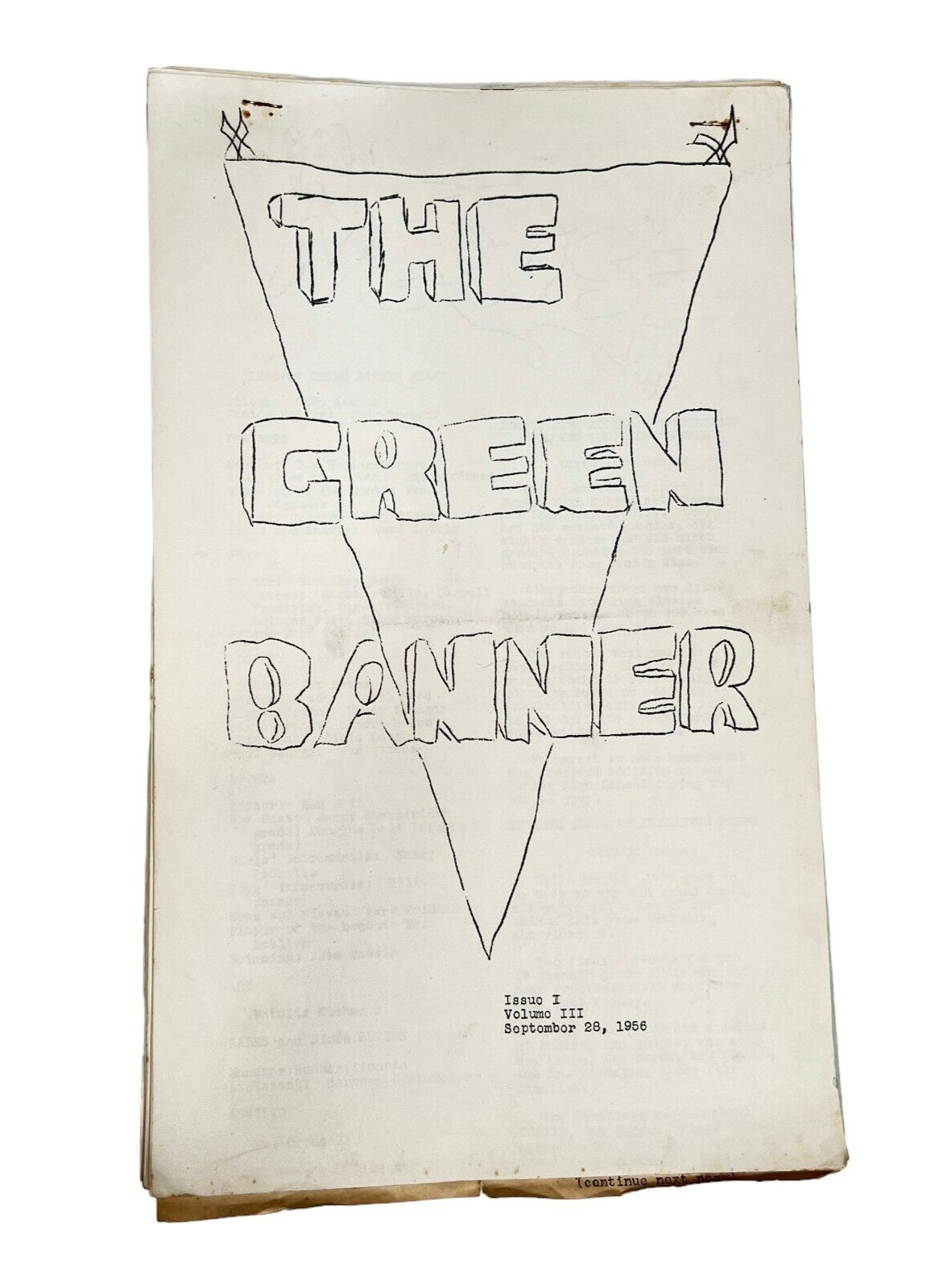 Vintage 1956-1959 Green Banner School Newsletter Freeport Junior High Illinois