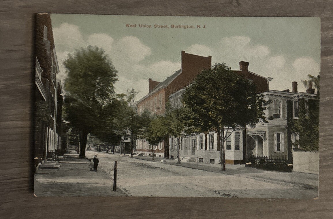 West Union Street Burlington New Jersey Vintage Postcard West Union Street Burlington New Jersey Vintage Postcard