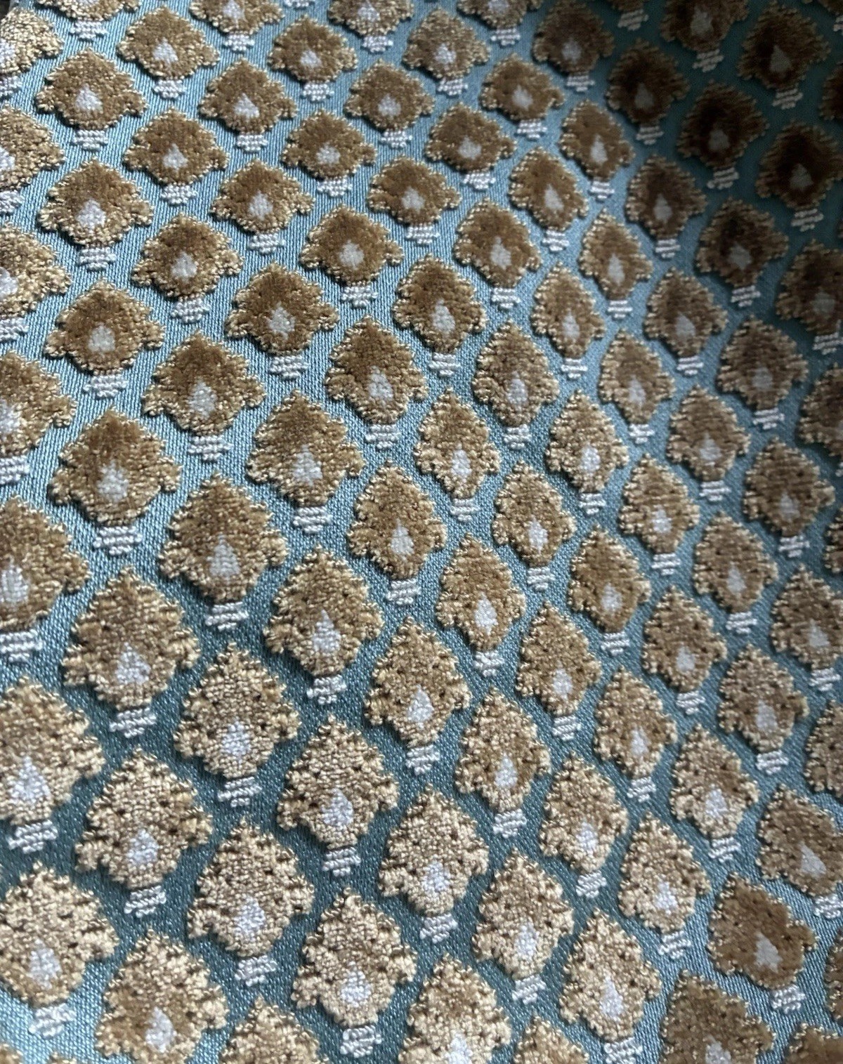 Scalamandre Old World Weavers Verrier Aqua Ogee Fabric $668 /Yd