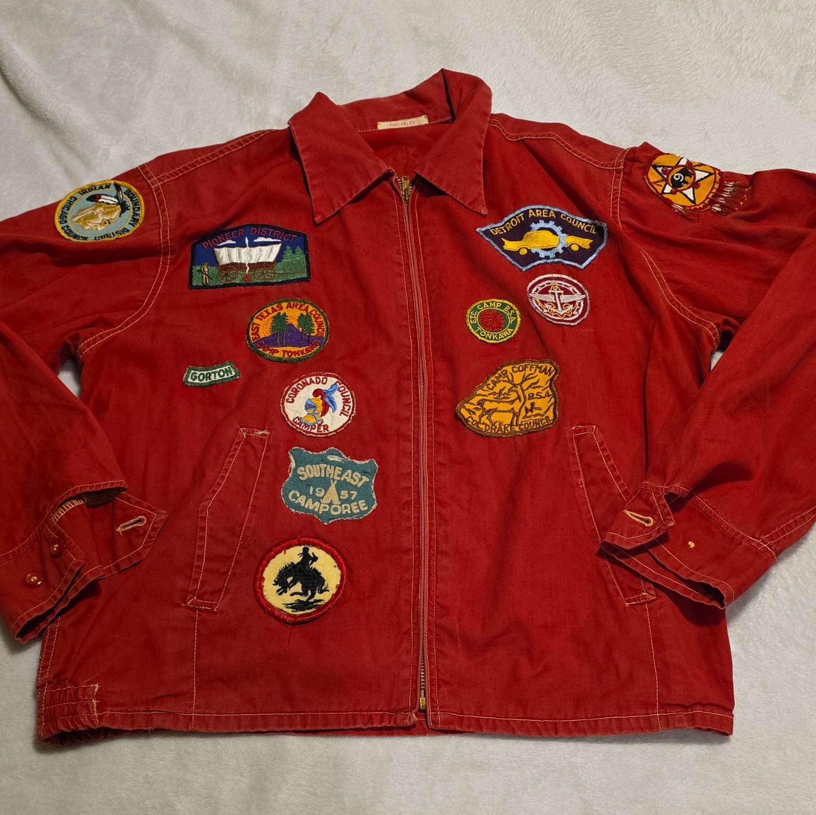 Vintage 1950s BSA Jacket Named Hal Felty 1957 Valley Forge Jamboree Patches