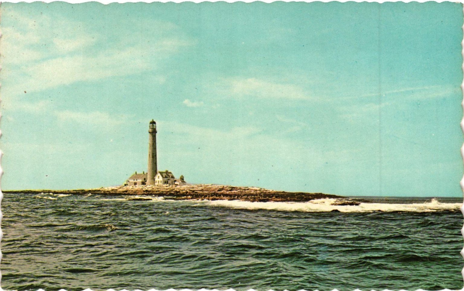 Boon Island Lighthouse Maine Postcard Vintage Natural Color Dexter Press
