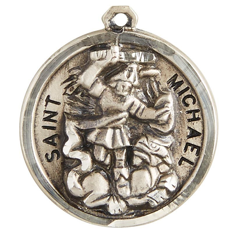 Men\'s Saint Michael, The Archangel Medal Sterling Silver Catholic Pendant Men\'s Saint Michael, The Archangel Medal Sterling Silver Catholic Pendant