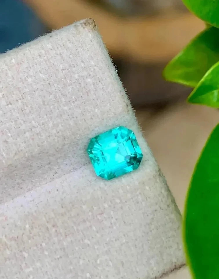 8 Ct+ Natural Brazil Blue Paraiba Tourmaline Loose Asscher Flawless Gemstone