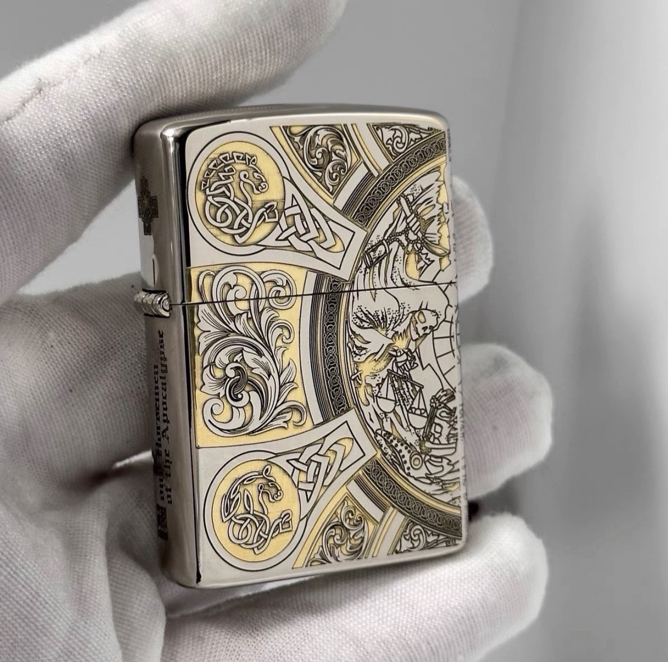 Zippo Rare Viking Valhalla Storm Lighter Windproof Gold With Box New