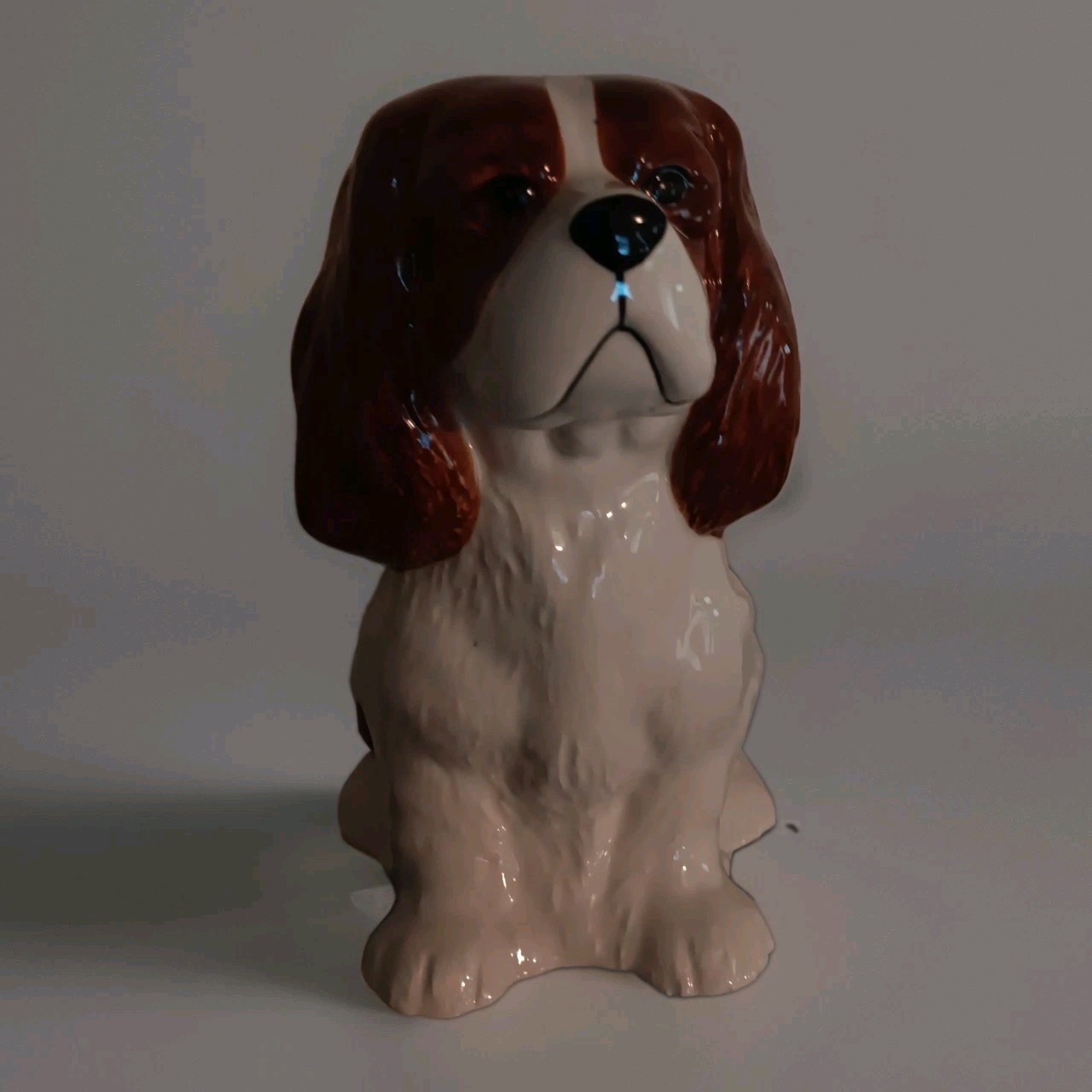 Hand-Painted Ceramic Cavalier King Charles Spaniel Bank Piggy Bank Coins & Bills