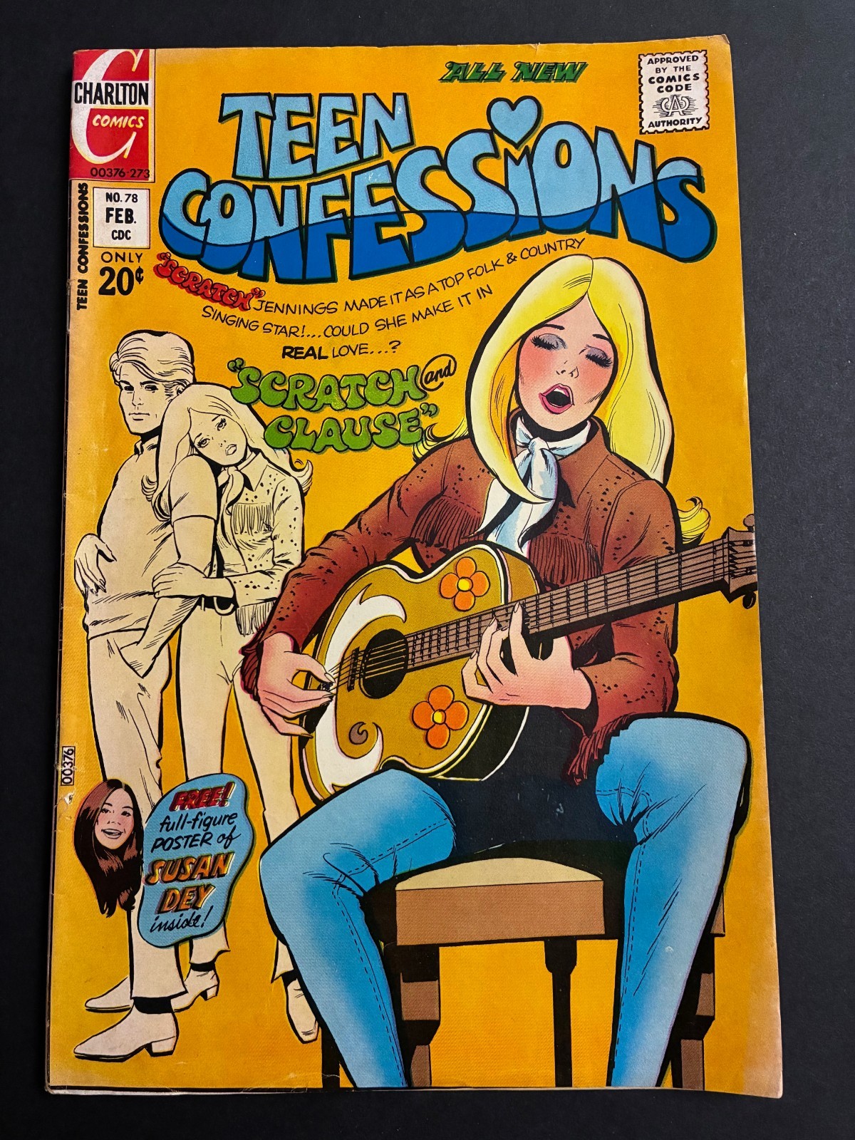 Teen Confessions 78 VG+ -- Susan Dey (Laurie Partridge) Pinup, Charlton 1973