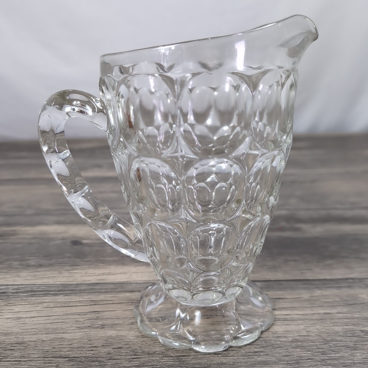 Vintage Jeannette Glass Thumbprint 54 oz. 9 1/8