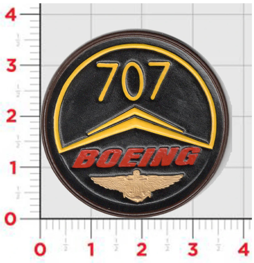 MILITARY BOEING 707 AVIATOR COLOR LEATHER PATCH
