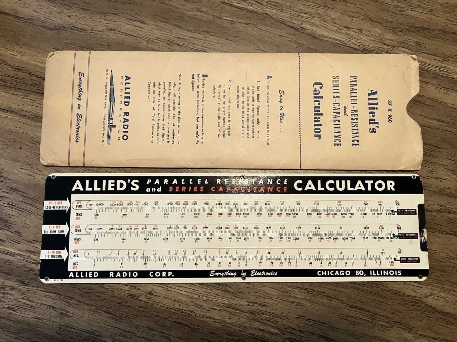 #37 K 960 ALLIED\'S PARALLEL-RESISTANCE & SERIES-CAPACITANCE CALCULATOR - H-6