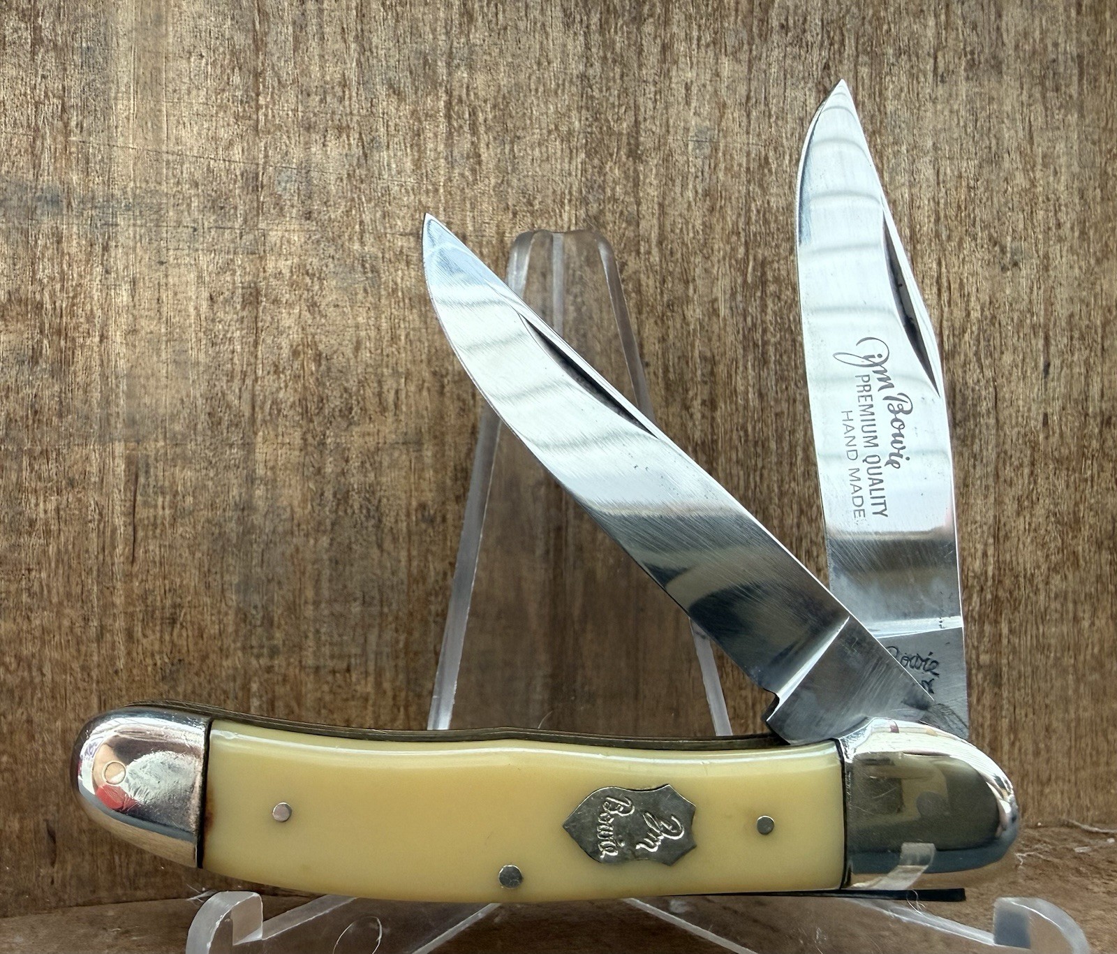 Vintage Jim Bowie Germany Copperhead 3 3/4” Yellow Handle Premium Quality Knife