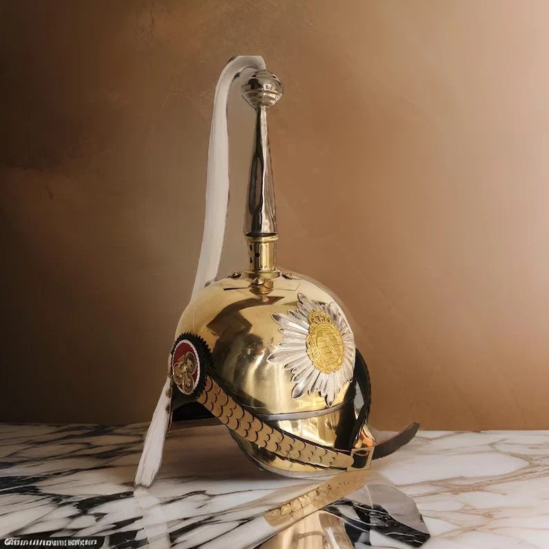 German Victorian Prussian Imperial Brass Helmet Pickelhaube Military Helmet with
