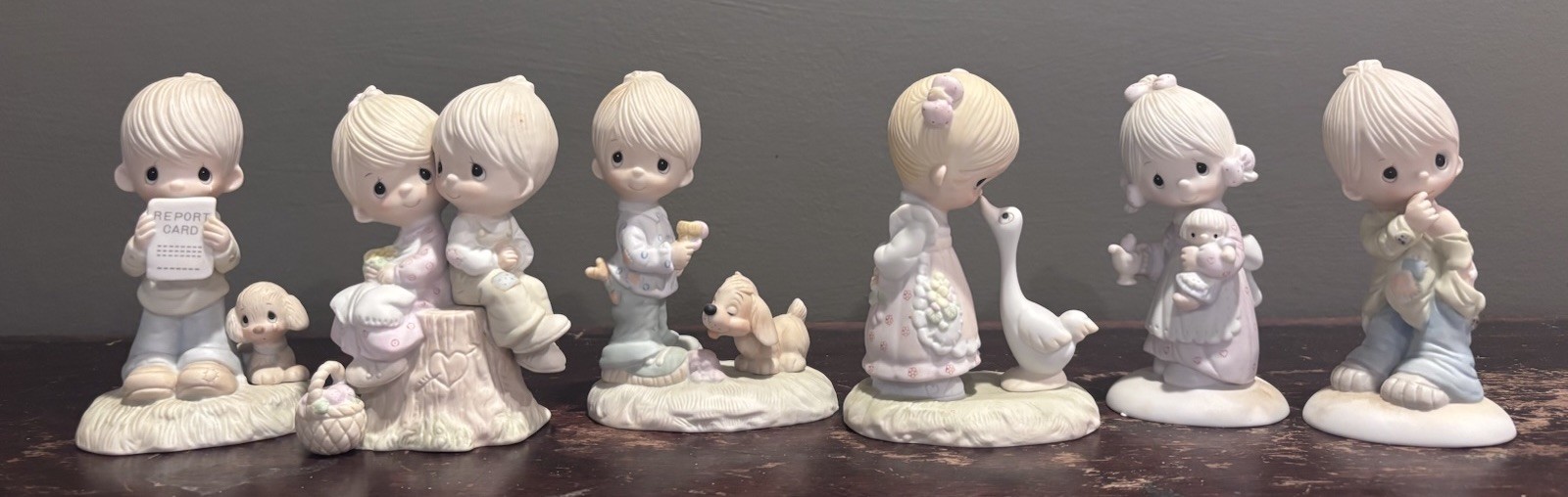 Precious Moments 1978 Lot - 6 E-1379/B E-1376 E-1374/B E-1374/G E-1373 Set w Box