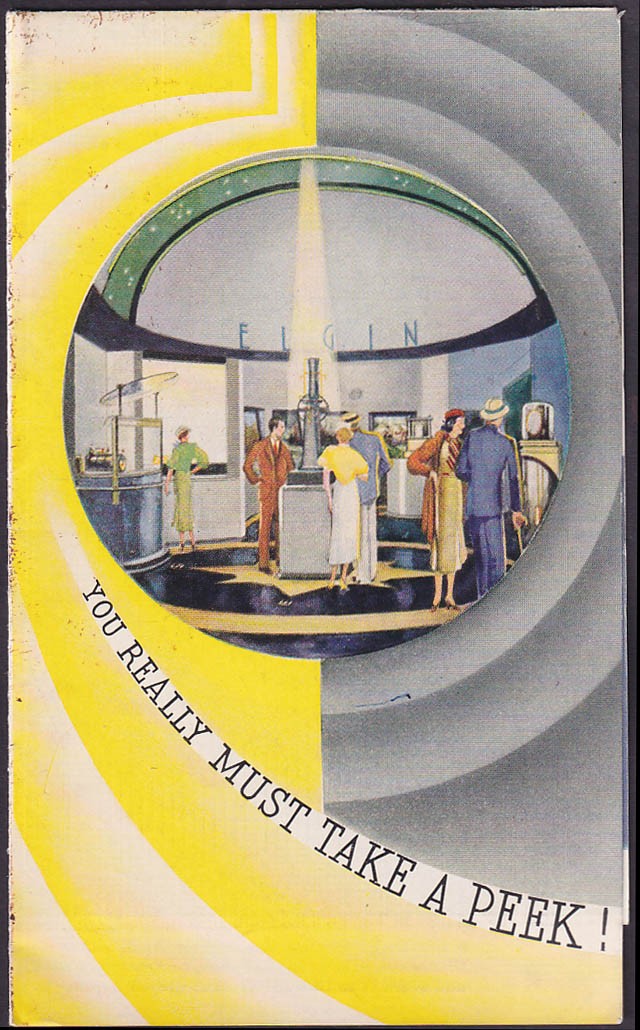 Elgin Take A Peek wristwatch folder 1939 New York World's Fair