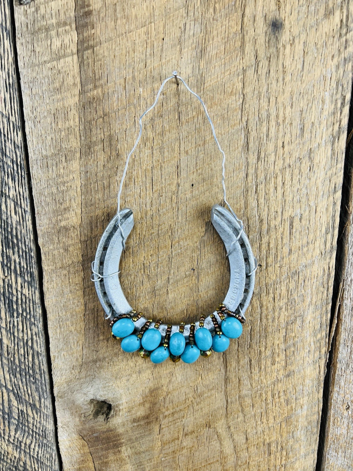 Vtg Southwestern Thoro’Bred Horseshoe Wall Hanging Turquoise Western Decor