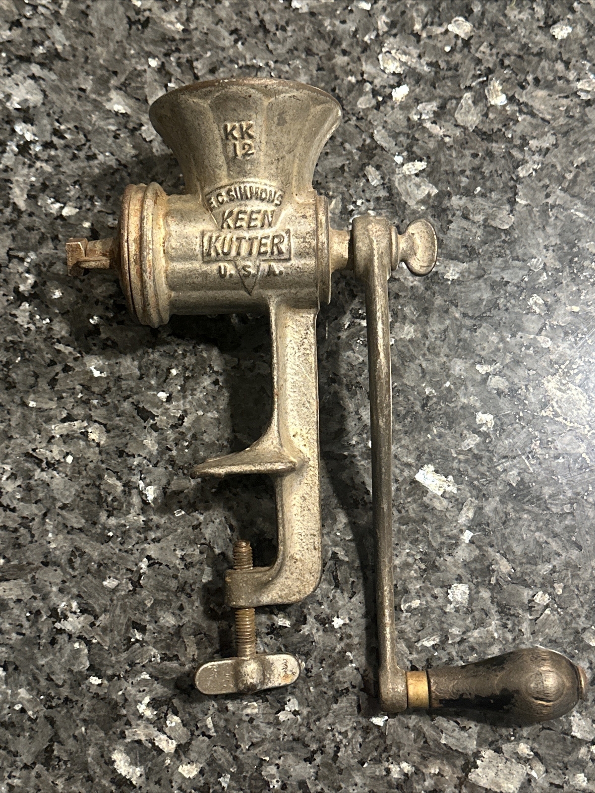 VTG 1906 Keen Kutter Food & Meat Chopper Grinder Table Mount KK12